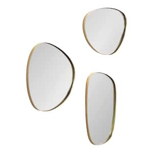 Rollo Gold 16 in. W x 8 in. H Modern Irregular Metal Framed Mirror