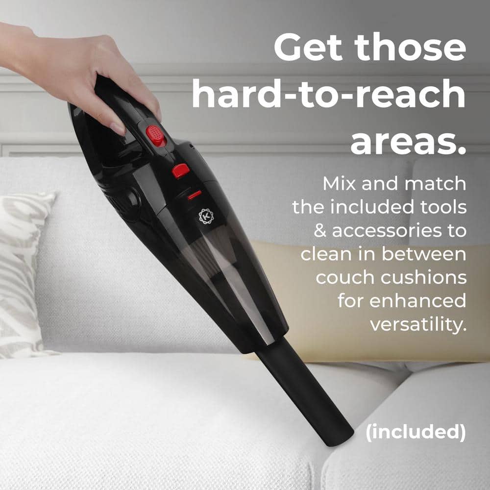 Black Cordless Handheld Vacuum with Washable HEPA Filter