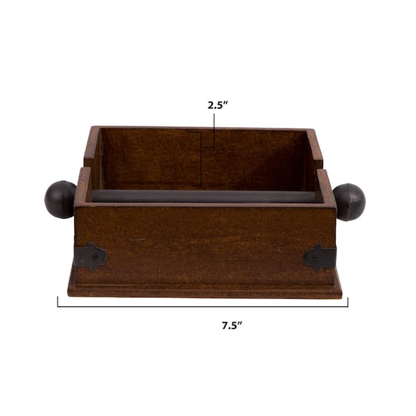Bamboo Napkin Holder Square, 7.5" X 7.5" X 2.5", Wood Napkin Tray