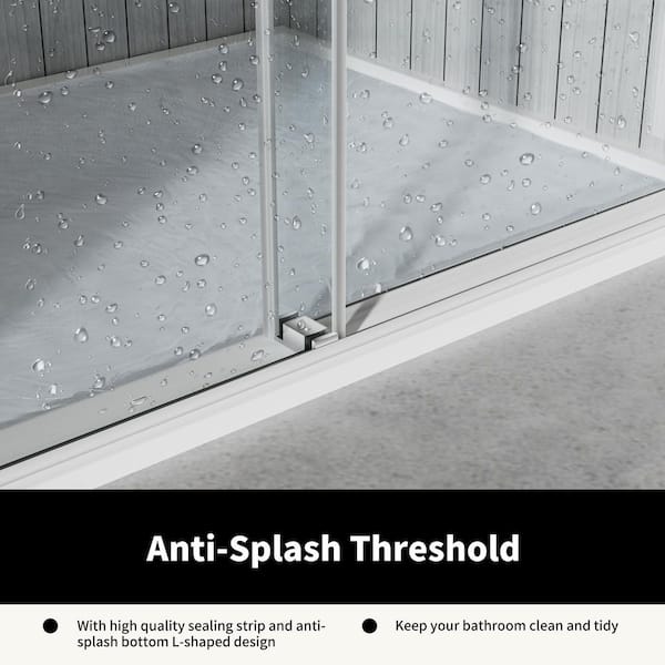 NANAWO Prestige 60 in. W x 76 in. H Sliding Frameless Shower Door