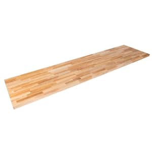 6 ft. L x 25 in. D Unfinished Ash Solid Wood Butcher Block Countertop With Eased Edge