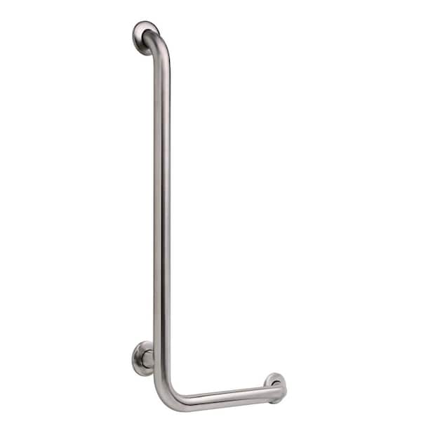 Franklin Brass 16 in. x 32 in. x 1-1/2 in. Concealed Screw 90 Left Angle ADA-Compliant Grab Bar in Stainless