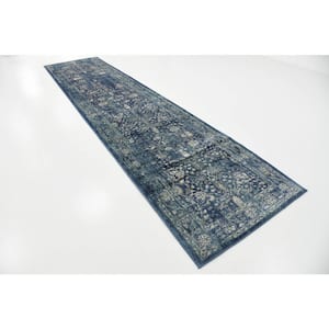 Oslo Osterbro Navy Blue 3 ft. 1 in. x 13 ft. Runner Rug
