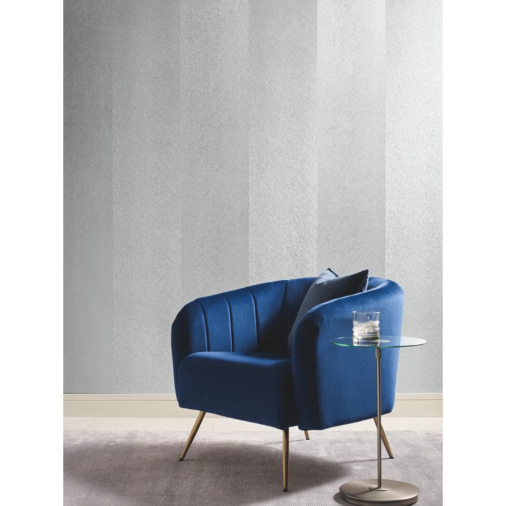 Gray Etched Chevron Non-Pasted Washable Wallpaper Roll