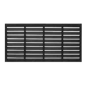 24 in. x 48 in. Shutter Black Recycled Rubber Decorative Privacy Screen Panel