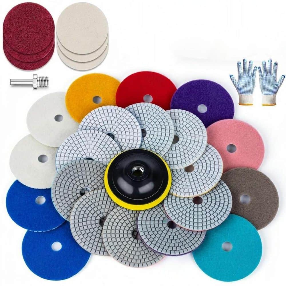 20 Pack Diamond Resin Polishing Pads Kit with 5/8-11 Thread Backer for Wet Dry Marble Concrete Quartz Stone price history on PriceWatchPro