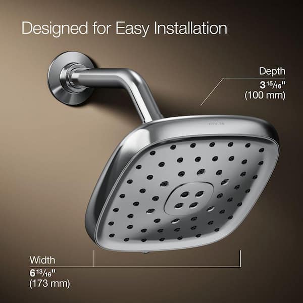 KOHLER Fordra 3-Spray Patterns 6.817 in. Wall Mount Fixed Shower