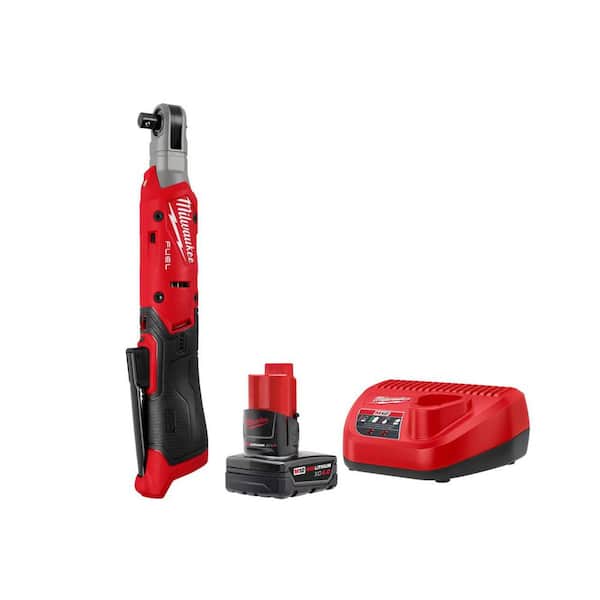 M12 FUEL 12V Lithium-Ion Compact 3/8 in. Cordless Ratchet, and 4. 0AH Starter Kit