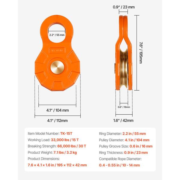 thumbnail image 2 of 12 Ton Snatch Block Pulley - Heavy Duty Recovery Gear For Winch Truck UTV ATV 2 of 9