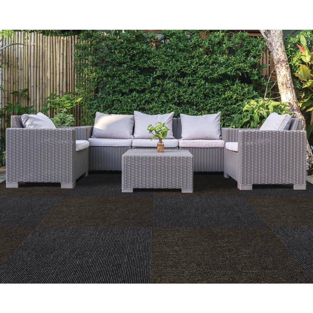 Sky Gray 24" x 24" Peel and Stick Indoor/Outdoor Carpet Tiles