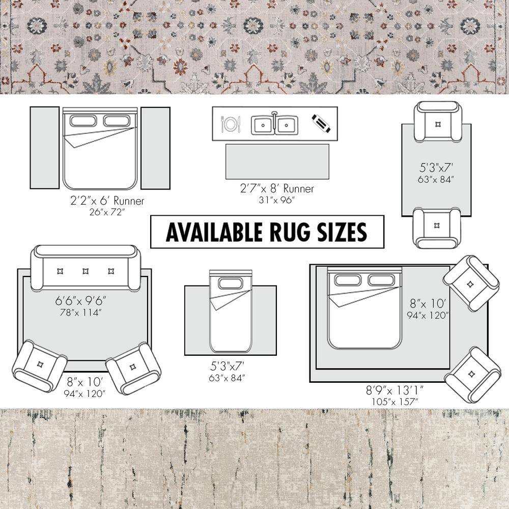 Trevi Zalo 8' x 10' Gray Abstract Shag Area Rug