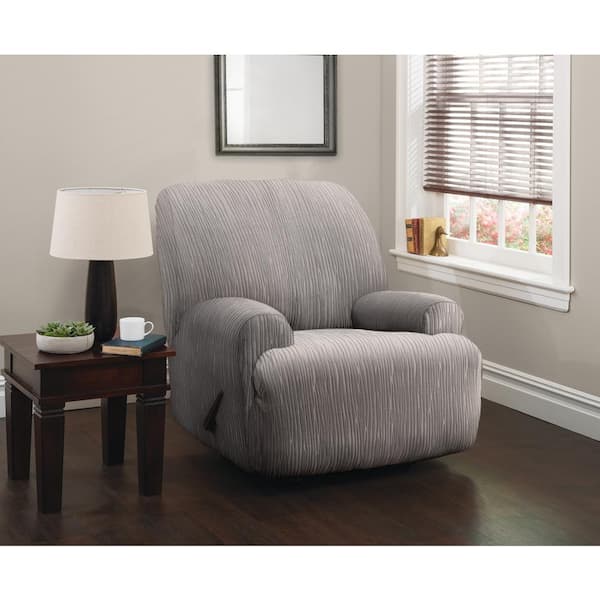 Stretch Sensations Stretch Grey Birchwood Jumbo Recliner Slipcover