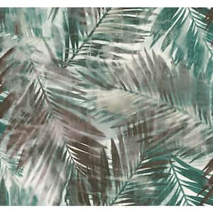 Kentmere Tropical Leaf Viridian Green and Espresso Paper Strippable Roll (Covers 60.75 sq. ft.)
