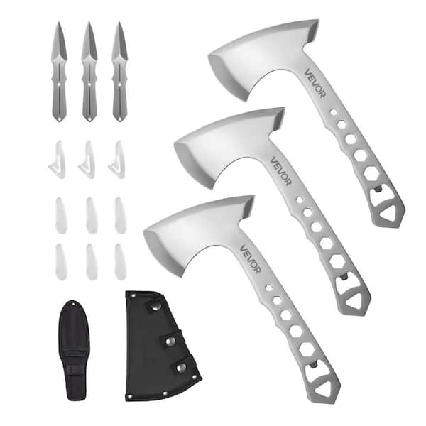 Throwing Axes and Tomahawks, 3-Pack Hatchet Axes and 3-Pack Knives Throwing Products Set, for Recreation Competition