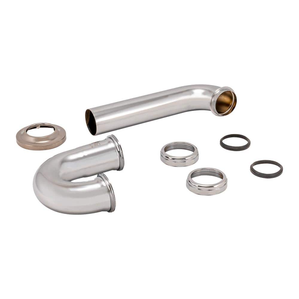 Chrome 1-1/2" Metal P-Trap with Wall Extension
