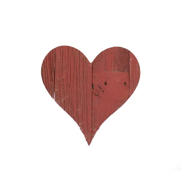 BarnwoodUSA Rustic Farmhouse 6 in. x 6 in. Rustic Red Wood Heart