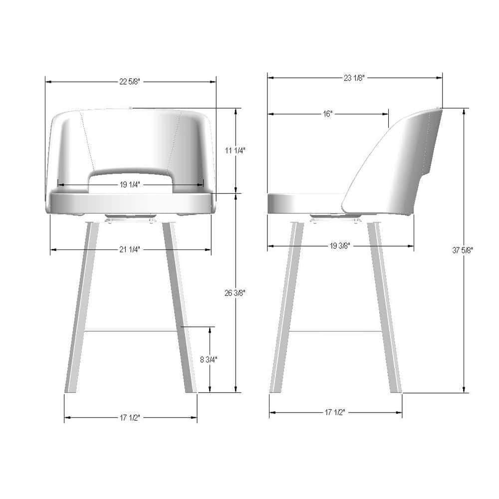 Grey-Beige Swivel Counter Stool with Black Metal Frame
