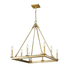 Barclay 8-Light Olde Brass Chandelier with No Shade