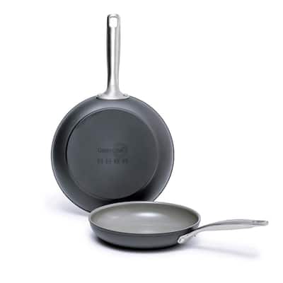 Chatham 2-Piece Hard-Anodized Aluminum Ceramic Nonstick Frying Pan Set in Gray