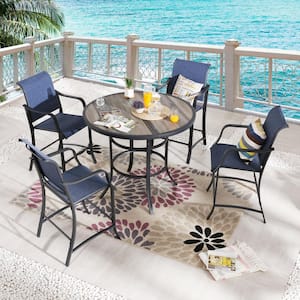 5-Piece Metal Bar Height Outdoor Dining Set