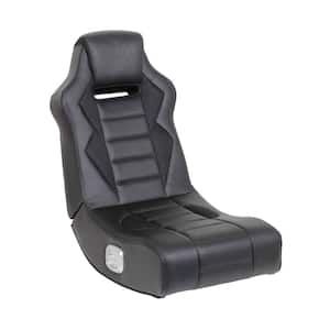 Flash Faux Leather Folding Ergonomic Gaming Chair in Black, Armless