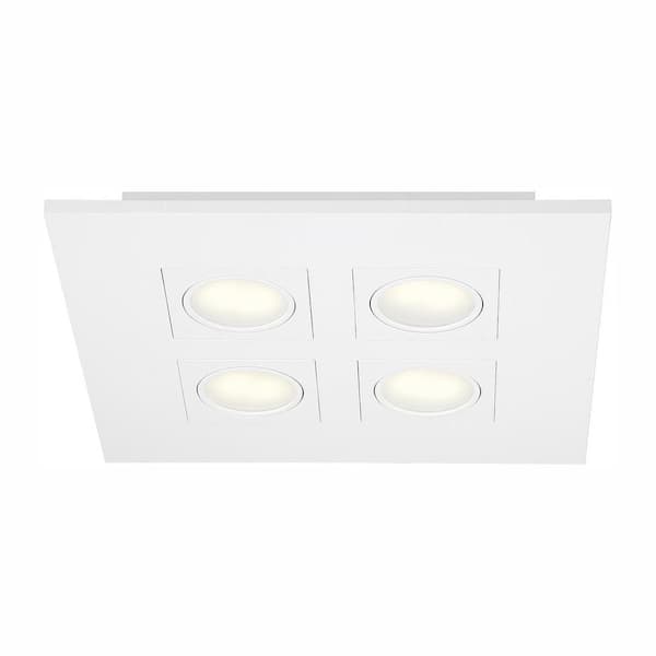 Hampton Bay Integrated LED Flush Mount top Directional Light, White 4-Light