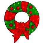 23 in. Lighted Red and Green Christmas Wreath Window Silhouette