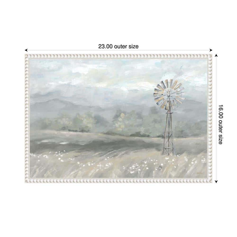 Serene Countryside Windmill Framed Canvas Wall Art, 23"x16"