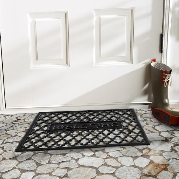 Rubber Welcome Paw 24 in. x 36 in. Door Mat