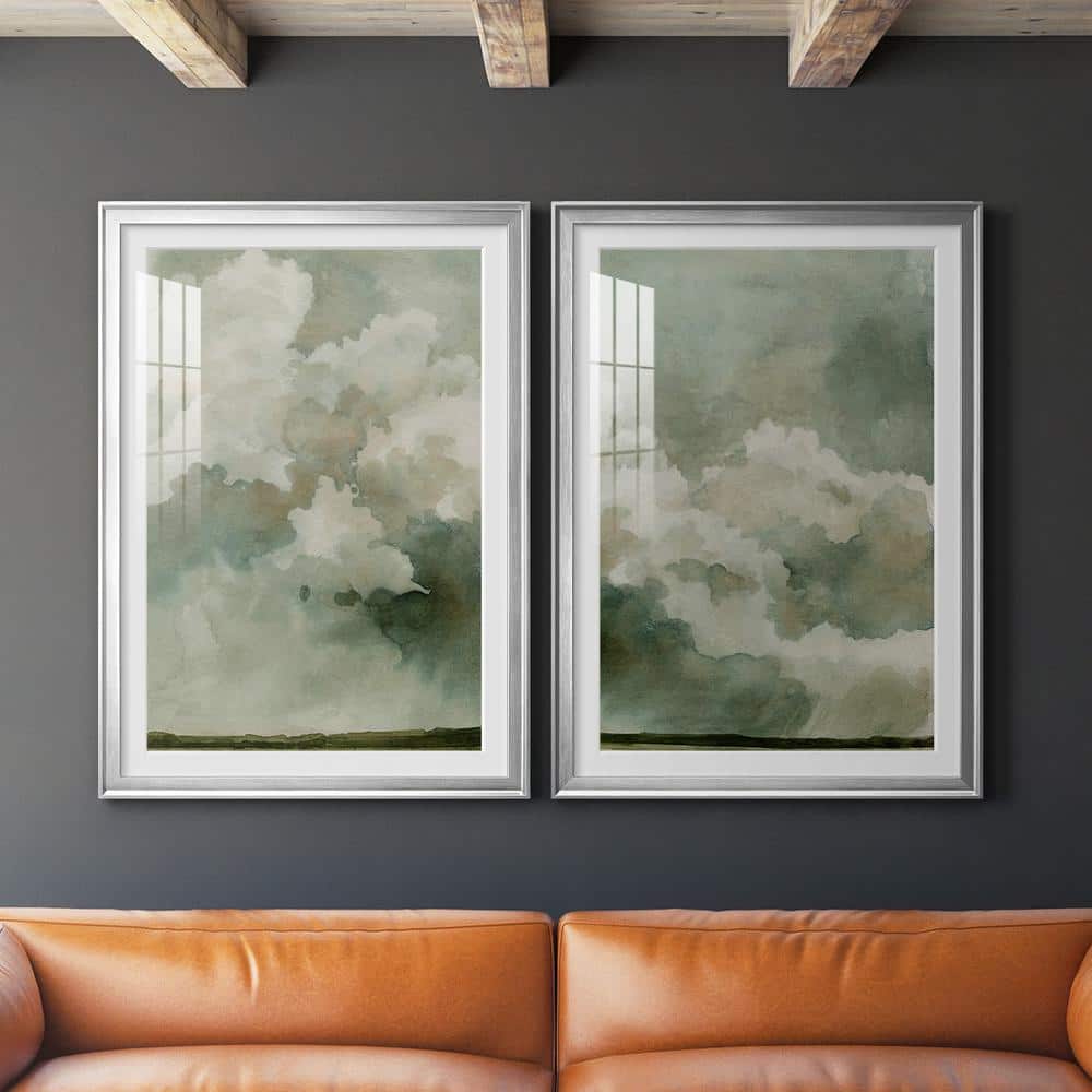 Coming Rain I Silver Framed Abstract Print Set