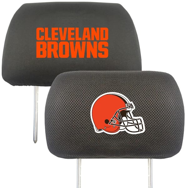 FANMATS NFL Cleveland Browns Black Embroidered Head Rest Cover Set