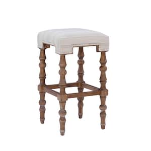 Rosa Rustic Brown Backless Barstool with Geometric Shaped Seats