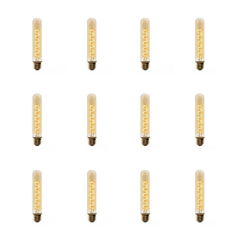 25-Watt Equivalent T10 Dimmable Spiral Filament Large Amber Glass E26 Vintage Edison LED Light Bulb Warm White (12-Pack) price history on PriceWatchPro