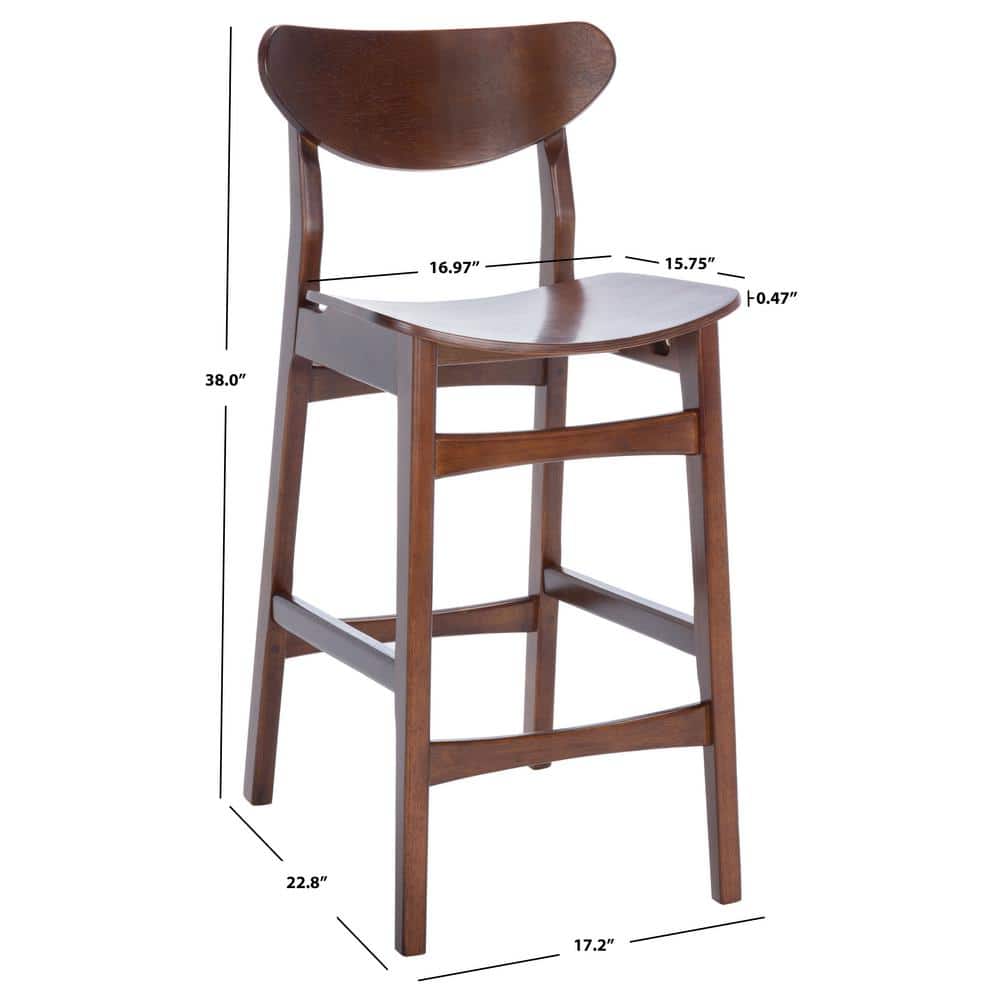 Thaxton Walnut Mid-Century Modern Counter Stool