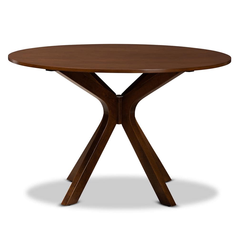 Kenji Walnut Brown 48-Inch Round Wood Dining Table