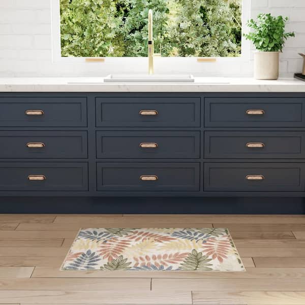 Aloha Ivory Rose 3 ft. x 4 ft. Botanical Contemporary Area Rug