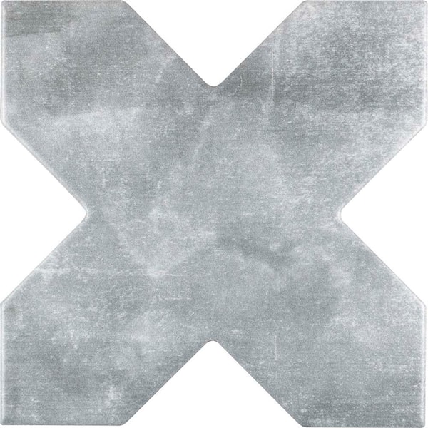 Apollo Tile Siena Grey 5.35 in. x 5.35 in. Matte Ceramic Cross-Shaped Wall and Floor Tile Sample (0.2 Sq. ft./case) (1-pack)
