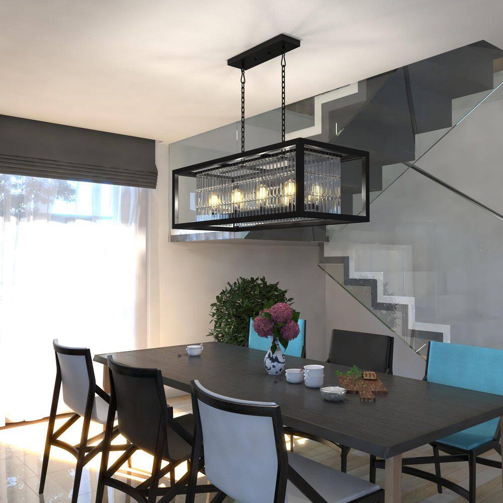 Catana 40" Bronze and Crystal 8-Light Chandelier