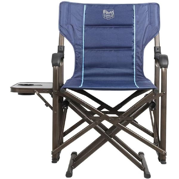 Timber Ridge Lightweight Oversized Camping Chair, Portable Aluminum Directors Chair with Side Table for Outdoor Camping, Lawn, P, Aluminum