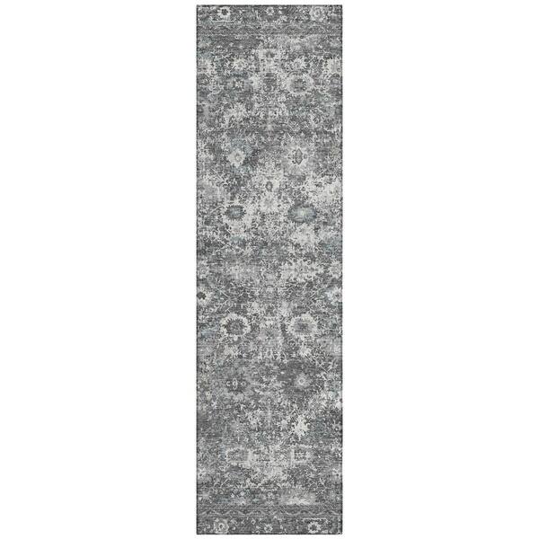Chantille Machine Washable Indoor/Outdoor Abstract ACN3175 Gray 2 ft. x 7 ft. Runner Rug