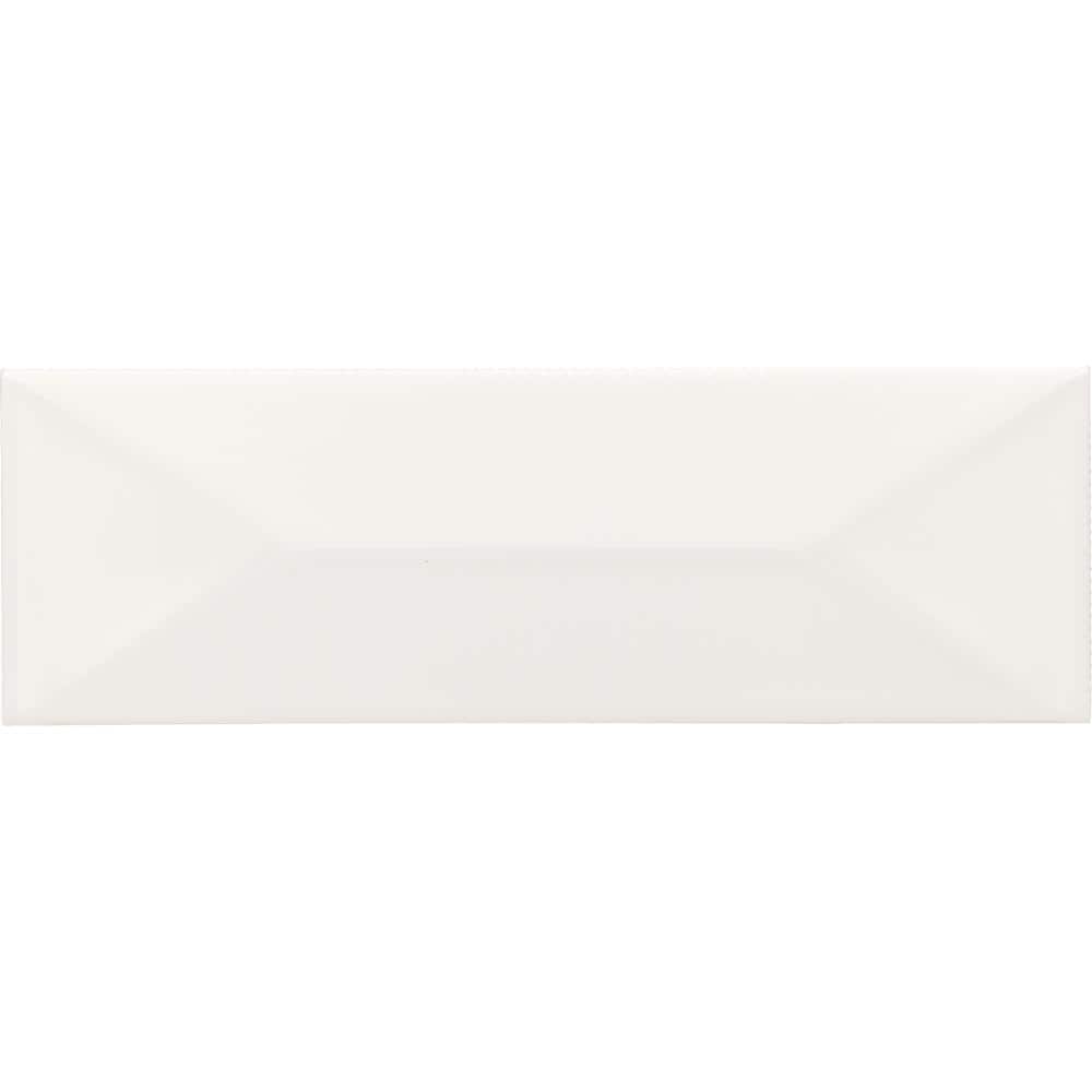 LuxeCraft Santorini Glossy 4-1/4 in. x 12-7/8 in. Glazed Ceramic Wave Crest