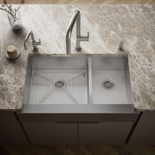 KOHLER Vault Farmhouse Apron Front Smart Divide Undermount