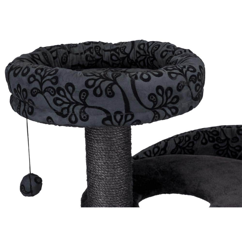 Filippo 45" Black and Gray Sisal Cat Tree with Hammock