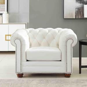 Aliso White Leather Chair