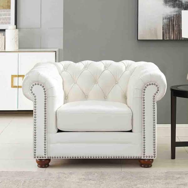 Hydeline Aliso White Leather Chair