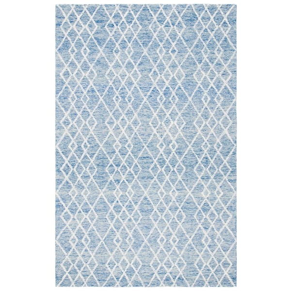 SAFAVIEH Metro Blue/Ivory 6 ft. x 9 ft. Diamond Geometric Area Rug