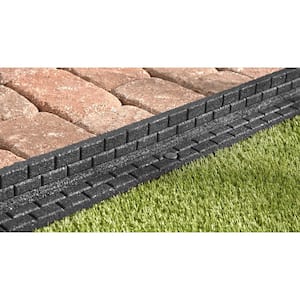 48 in. x 3 in. x 3 in. Gray Brickface Rubber Landscape Edging (48-Pack)