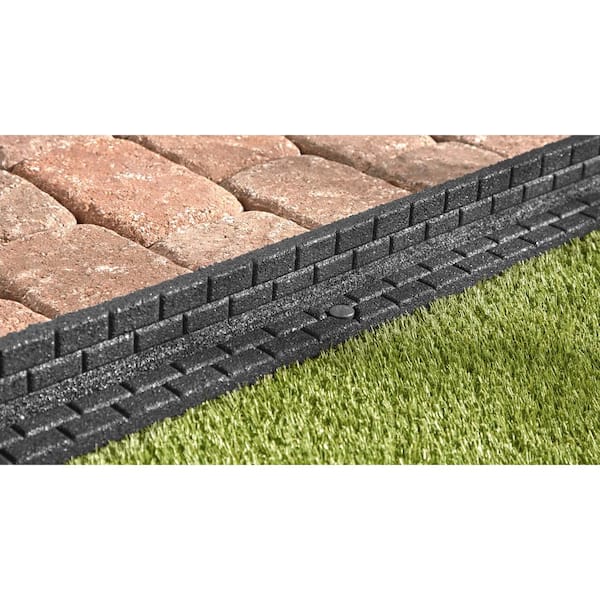48 in. x 3 in. x 3 in. Gray Brickface Rubber Landscape Edging (48-Pack)