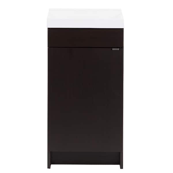 Sibley 17 in. Single Sink Ebony Oak Bath Vanity with White Cultured Marble Top (Assembled)