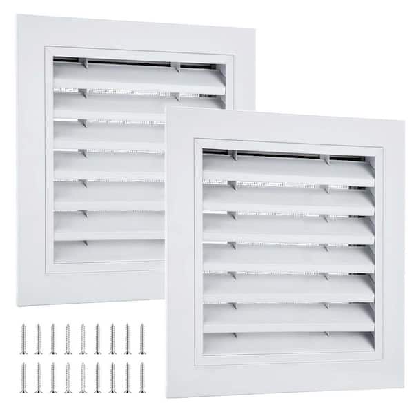 KIWDZFU 12 x 12 Gable Vent Aluminum Alloy White Screened Louvered Wall Attic Vent Durable Rust Resistant for Shed House
